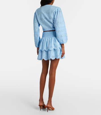 Riri broderie anglaise cotton miniskirt | Melissa Odabash