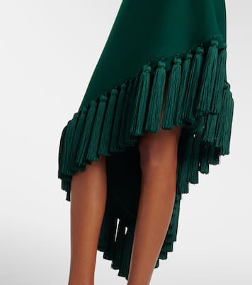 Falda midi asimétrica de gabardina de lana | Alaïa