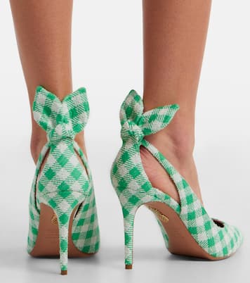 Bow Tie bow-detail checked pumps | Aquazzura