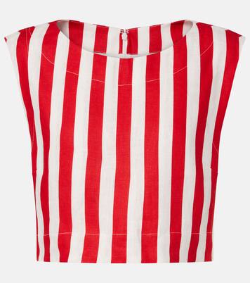 Martina striped linen crop top | Posse
