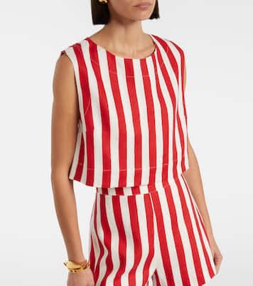 Martina striped linen crop top | Posse