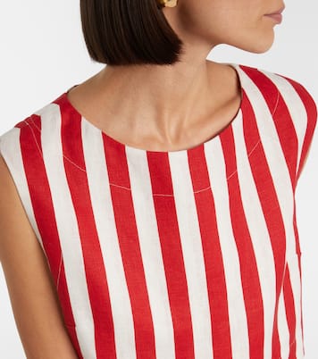 Martina striped linen crop top | Posse