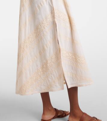 Abito midi in cotone con ricamo | Juliet Dunn