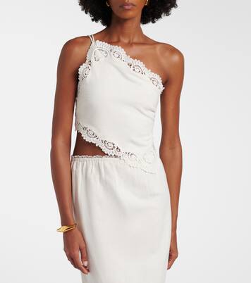 Darya embroidered linen and cotton top | Posse
