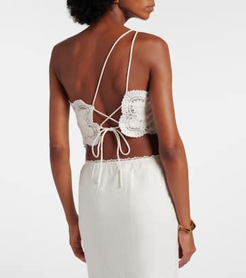 Darya embroidered linen and cotton top | Posse