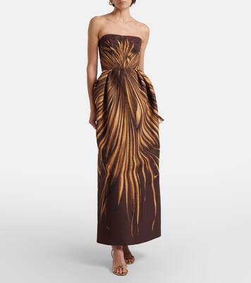 Printed bustier gown | Oscar de la Renta