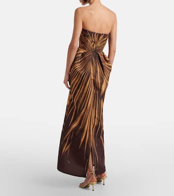 Printed bustier gown | Oscar de la Renta