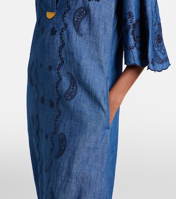 Aster embroidered denim midi dress | Zimmermann