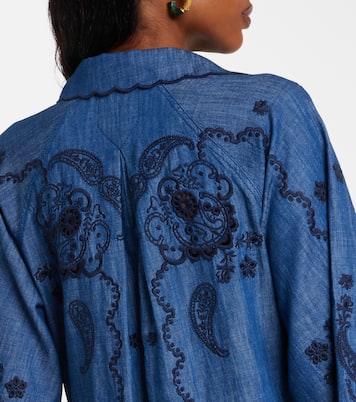 Aster embroidered denim midi dress | Zimmermann