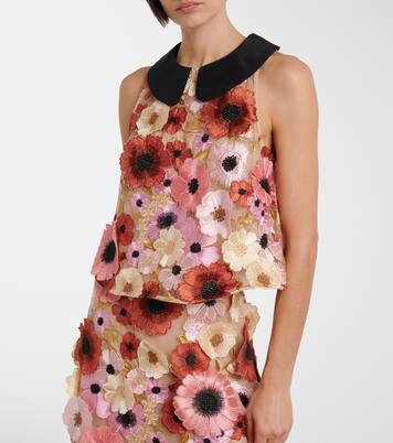 Blooming Meadow silk-trimmed top | Dorothee Schumacher