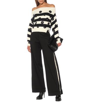 Pantalon ample à taille haute en laine mélangée | Monse