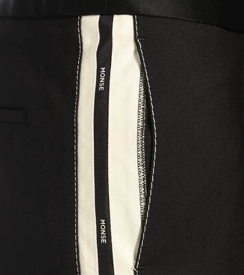 Pantalon ample à taille haute en laine mélangée | Monse