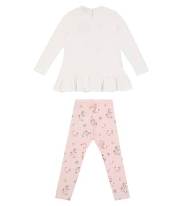 Bébé – Ensemble top et legging en coton à fleurs | Monnalisa