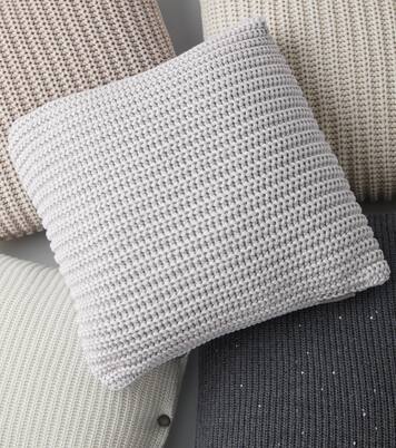 Cotton-blend knit cushion | Brunello Cucinelli