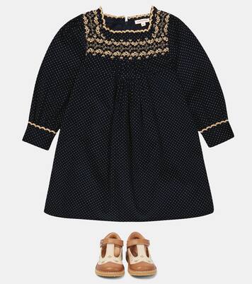 Robina polka-dot corduory dress | Caramel