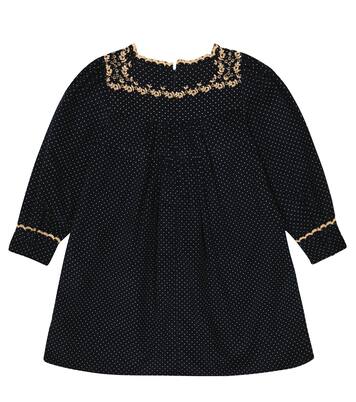 Robina polka-dot corduory dress | Caramel