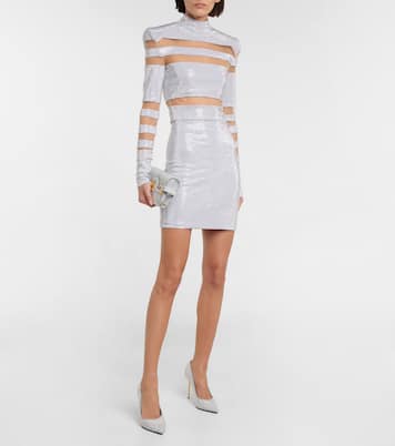 Cropped-Pullover mit Mesh | Balmain