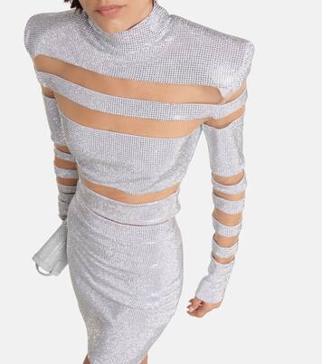 Cropped-Pullover mit Mesh | Balmain