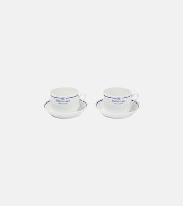 Set of 2 logo porcelain teacups and saucers | Balenciaga