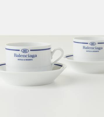 Set of 2 logo porcelain teacups and saucers | Balenciaga
