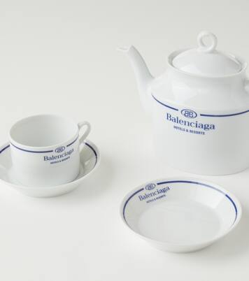 Set of 2 logo porcelain teacups and saucers | Balenciaga