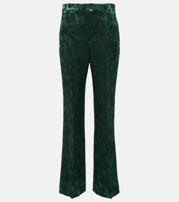 Jacquard wool and silk slim pants | Chloé