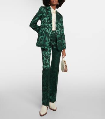 Jacquard wool and silk slim pants | Chloé