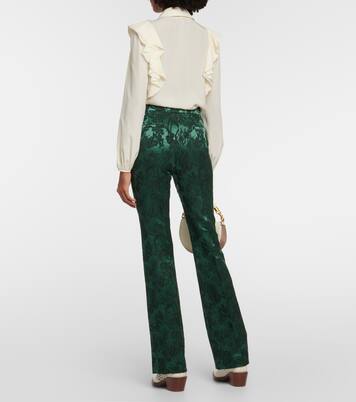 Jacquard wool and silk slim pants | Chloé