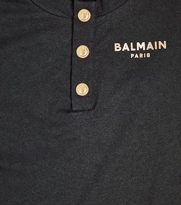 Logo cotton and wool top | Balmain Kids