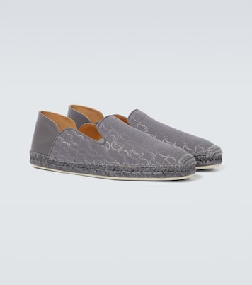 Espadon leather-trimmed jacquard espadrilles | Christian Louboutin