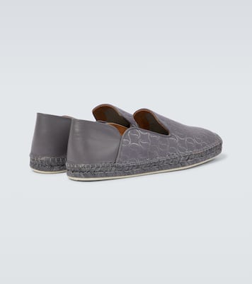 Espadon leather-trimmed jacquard espadrilles | Christian Louboutin