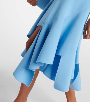 Robe midi asymétrique en laine mélangée | Oscar de la Renta