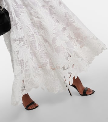 Robe longue Marbled Carnation en dentelle  | Oscar de la Renta