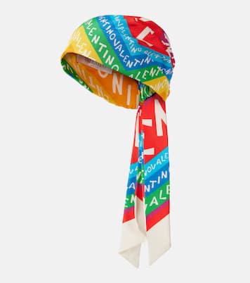 Valentino Chevron 24 silk and cotton head wrap | Valentino