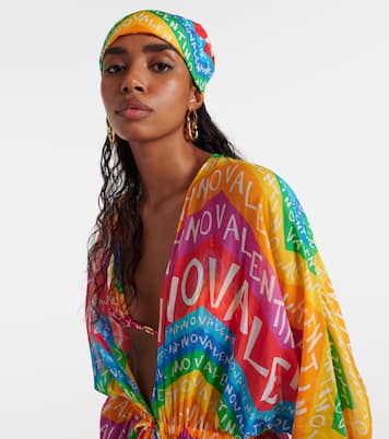 Valentino Chevron 24 silk and cotton head wrap | Valentino