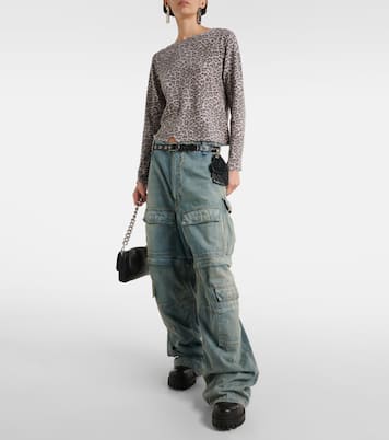 Distressed leopard-print jersey sweater | Balenciaga