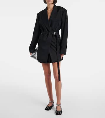 Ane Crystal lace-up velvet ballet flats | Amina Muaddi