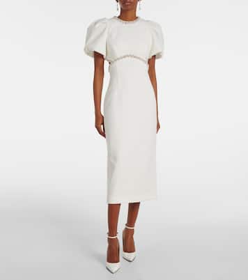 Bridal Verziertes Midikleid Alicia aus Crêpe | Rebecca Vallance