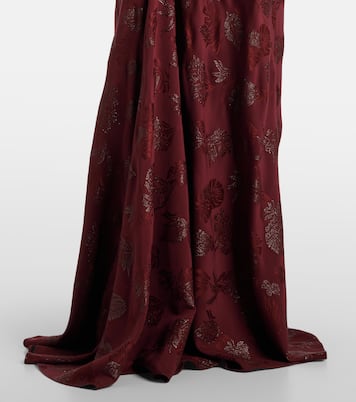 Robe longue corset à fleurs métallisées | Markarian