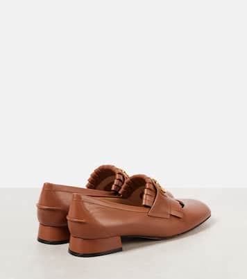 VLogo Signature fringed leather flats | Valentino Garavani