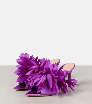 Daniah 85 embellished crêpe satin mules | Gianvito Rossi