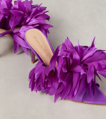 Daniah 85 embellished crêpe satin mules | Gianvito Rossi