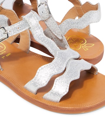 Plagette Frizz glitter leather sandals | Pom d'Api