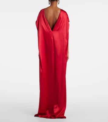 Abito lungo in raso di misto seta | Dries Van Noten