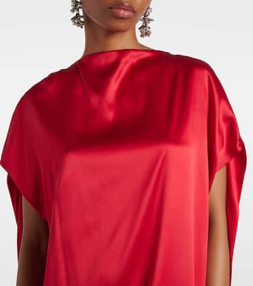 Abito lungo in raso di misto seta | Dries Van Noten