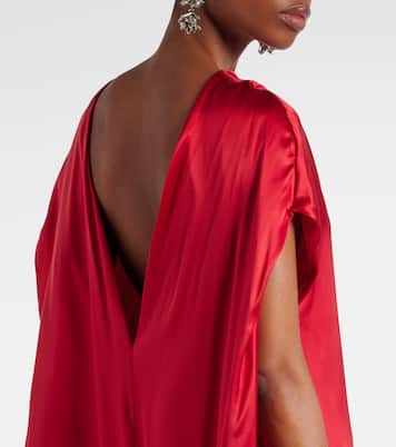 Abito lungo in raso di misto seta | Dries Van Noten