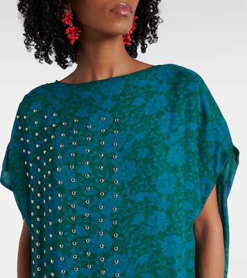 Maxikleid aus Seide mit Kristallen | Dries Van Noten