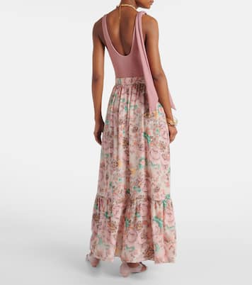 Falda midi de crepé de china de seda | Chloé