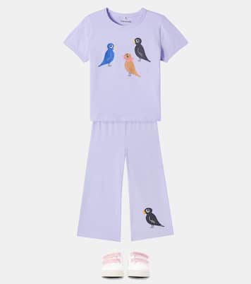 Birds 코튼 블렌드 저지 플레어 팬츠 | Mini Rodini