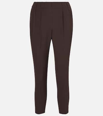 Cropped crêpe slim pants | Brunello Cucinelli